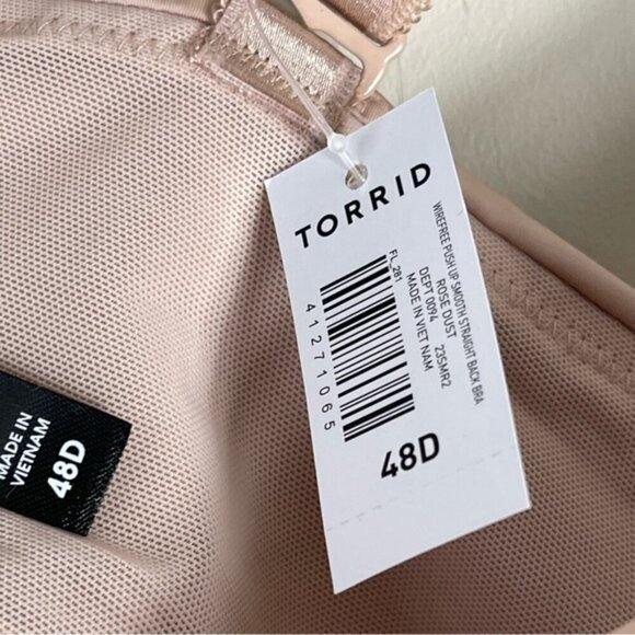 Torrid Dream Wire-Free Push-Up Bra in rose dust size 48D NEW NWT molded cups - Picture 6 of 9